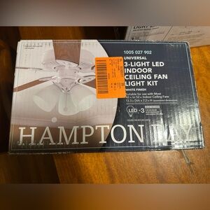 Hampton Bay 3-Light White Ceiling Fan Shades LED Light Kit